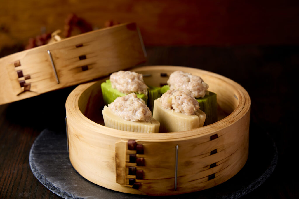 生麩を使った焼売。点心としてアレンジした生麩料理。
