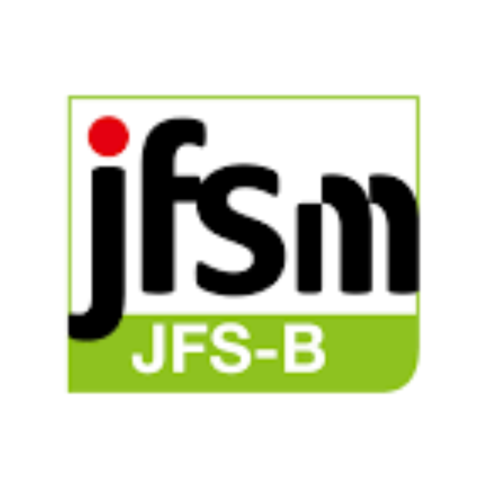 JFS-B規格を取得した食品安全への取り組み。安心・安全な製造体制を示す認証。
